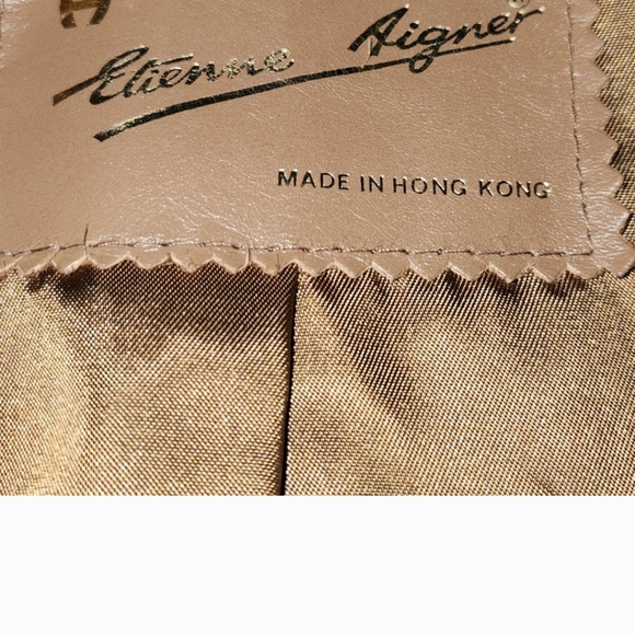 Etienne Aigner Brown Leather Jacket Sz 6 - Picture 4 of 7